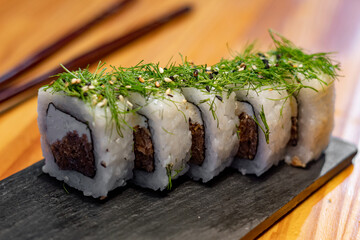 fresh sushi with nori