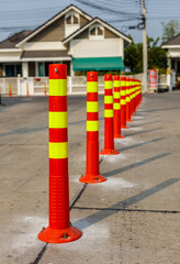 line of traffic cone in Street.