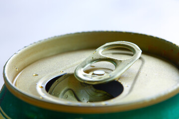 top view of a drink can  that open