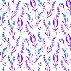 Fototapeta na wymiar Pattern Seamless floral witch flowers of lavender for textile, paper, wallpaper, background