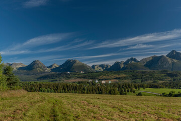 Rock hills in Vysoke Tatry mountains in Slovakia in summer sunny day