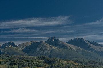 Rock hills in Vysoke Tatry mountains in Slovakia in summer sunny day