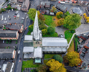 The crooked spire of the Church of St Mary and All Saints in Chesterfield