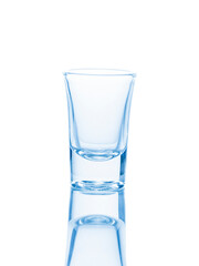 blank glass in a white background