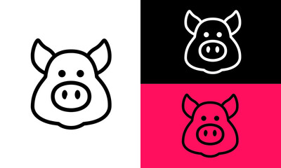 animal logo vector icon outline style