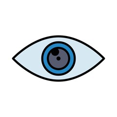 Eye Flat Icon Color Design Vector Template Illustration