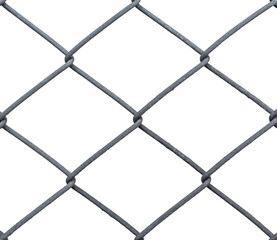 Steel wire mesh fence with white background