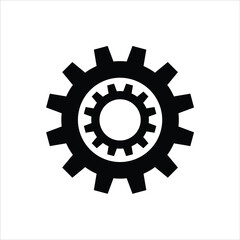 Illustration abstract Twin gear industrial logo design simple graphic