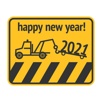 No parking or car salvage card text Happy New Year