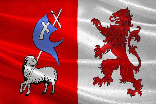 Flag of Auch in Gers of Occitanie is a Region, France