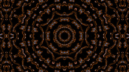 Jewel theme kaleidoscope background with central symmetry