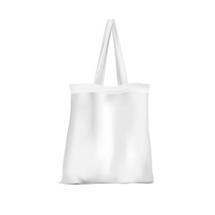 Textile bag for shopping mockup.Illustration isolated on white  background