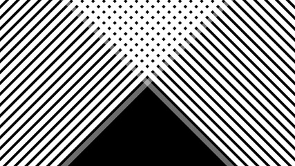 Abstract black geometric background with white diagonal crossing stripes and lines