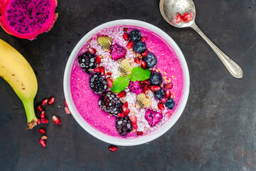 Pink pitaya smoothie
