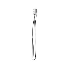 Toothbrush with paste. Vector drawing. toothbrush, vector sketch illustration