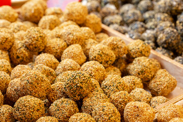 China, Spring Festival, Taipei, New Year Street, vendors, sweets, Taiwanese rice crispy