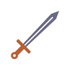 Sword Flat Icon Color Design Vector Template Illustration