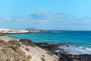 Fototapeta na wymiar Dunas de Corralejo Natural Park in Fuerteventura, Spain in the fall of 2020