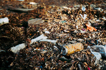 Déchets sur la plage - Signe de la pollution humaine - Non respect de la planète