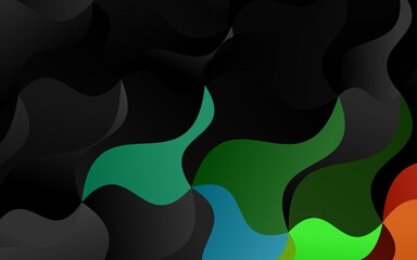 Dark Multicolor, Rainbow vector template with lava shapes.