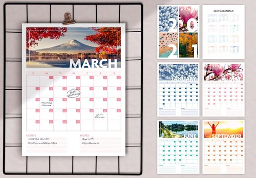 2021 Seasonal Wall Calendar Layout 