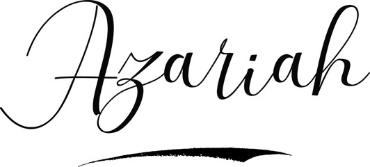 Obraz premium Azariah -Male Name Cursive Calligraphy on White Background