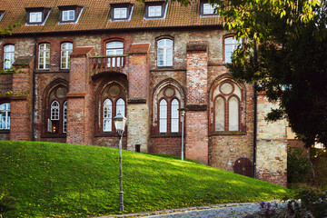 Fototapeta na wymiar Ratzeburg Cathedral with the former cathedral monastery on the north side of the cathedral