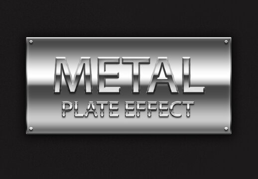Metal Plate Effect Mockup