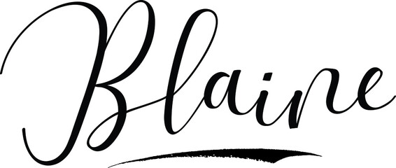 Obraz premium Blaine -Male Name Cursive Calligraphy on White Background