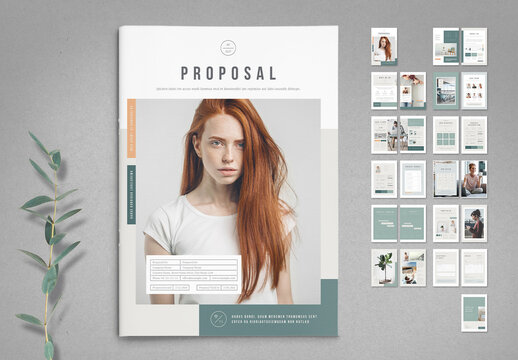 Business Proposal Template with Pale Green and Peach Elements