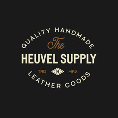 leather company logo vector vintage design