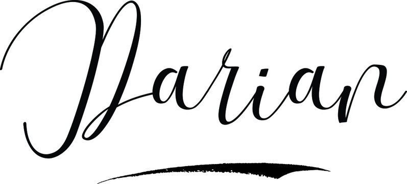 Darian -Male Name Cursive Calligraphy on White Background