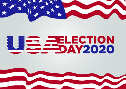 Presidential Election day 2020 in the United States. Election day. US Election. American flag. Poster, card, banner, and background. Vector illustration