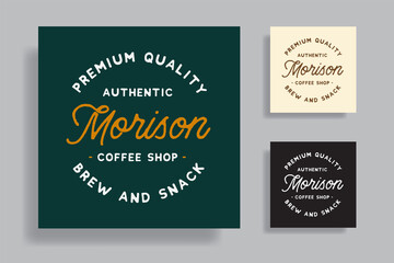 vintage coffee shop logo design premium
