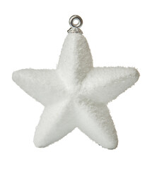 White christmas star isolated on white background