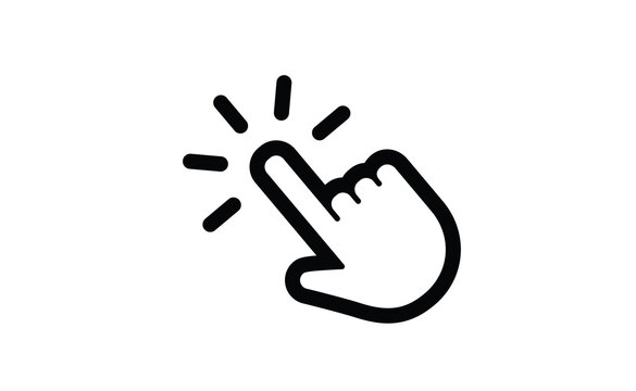 Hand click icon. Vector mouse pointer symbol.