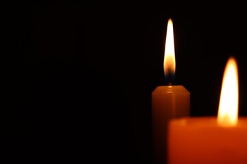 Candle black background of mourning funeral moment of silence	