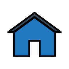Home Flat Icon Color Design Vector Template Illustration
