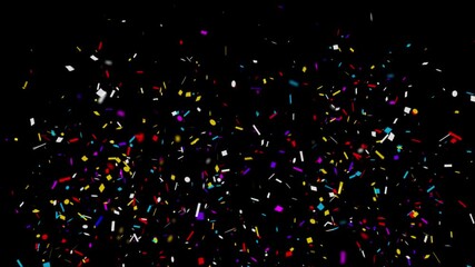 Animation colorful Glitter confetti falling Popper Explosion particles 4K Loop Animation over green screen. For event, , title, festival, presentation, show, party, Award, fashion. night, club, stage.