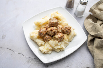 Swedish Meatballs with Mashed Potatoes