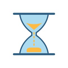 Hourglass Flat Icon Color Design Vector Template Illustration