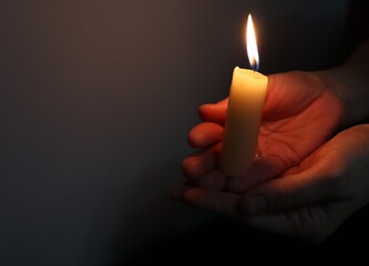 Candle black background of mourning funeral moment of silence	