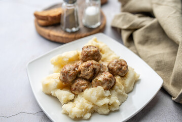Swedish Meatballs with Mashed Potatoes