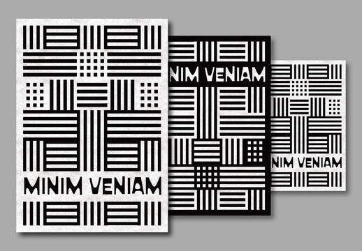 Abstract Geometry Bold Line Art Poster Layout