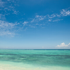 Fototapeta na wymiar Turquoise sea of the Indian Ocean off the coast of Zanzibar.