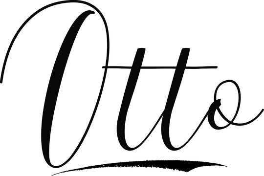 Otto -Male Name Cursive Calligraphy on White Background