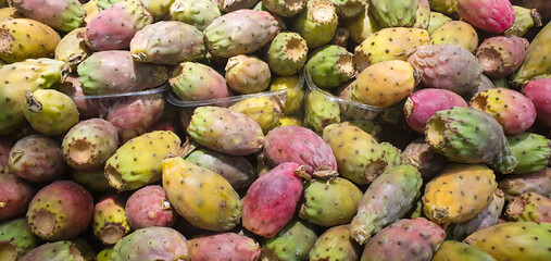 Fresh Sabers fruit in israeli market Opuntia 