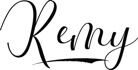 Remy -Male Name Cursive Calligraphy on White Background