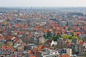 Fototapeta na wymiar Brussels, Belgium. View of the city from the roof of the Basilica of the Sacred Heart