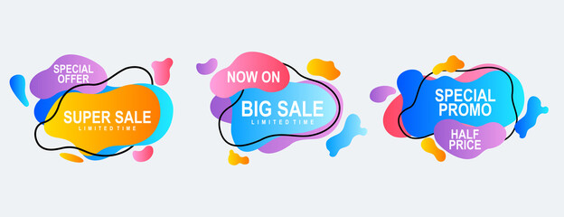 abstract colorful gradient speech bubble sale promotion banner